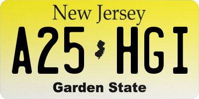 NJ license plate A25HGI