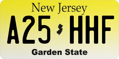 NJ license plate A25HHF