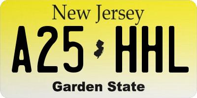 NJ license plate A25HHL