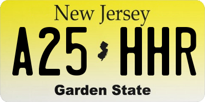 NJ license plate A25HHR