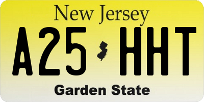 NJ license plate A25HHT