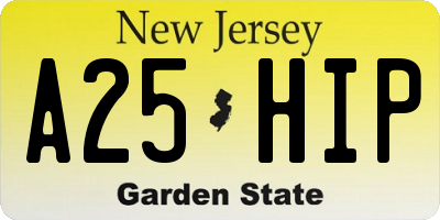 NJ license plate A25HIP