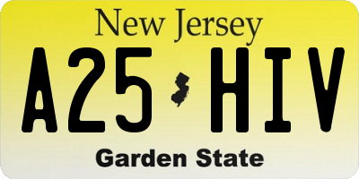 NJ license plate A25HIV