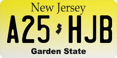 NJ license plate A25HJB