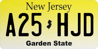 NJ license plate A25HJD