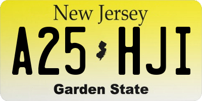 NJ license plate A25HJI