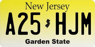 NJ license plate A25HJM