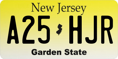 NJ license plate A25HJR