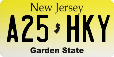 NJ license plate A25HKY