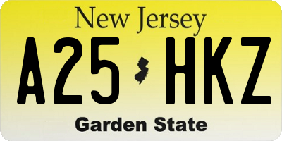 NJ license plate A25HKZ