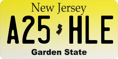 NJ license plate A25HLE