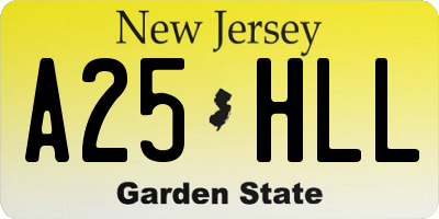 NJ license plate A25HLL