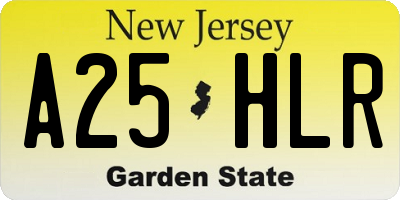 NJ license plate A25HLR