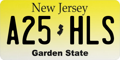 NJ license plate A25HLS