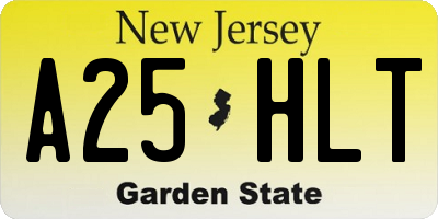 NJ license plate A25HLT