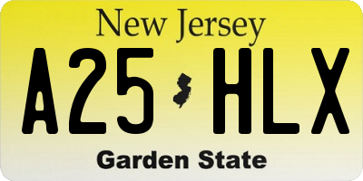 NJ license plate A25HLX