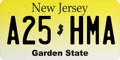 NJ license plate A25HMA