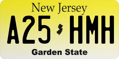 NJ license plate A25HMH