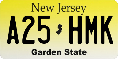 NJ license plate A25HMK