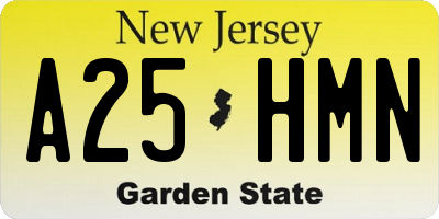 NJ license plate A25HMN