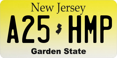 NJ license plate A25HMP