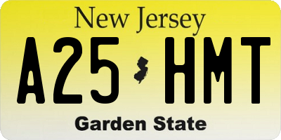 NJ license plate A25HMT