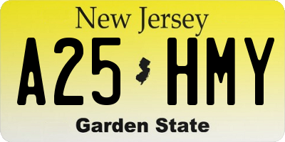 NJ license plate A25HMY