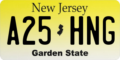 NJ license plate A25HNG