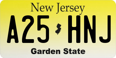 NJ license plate A25HNJ