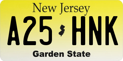 NJ license plate A25HNK