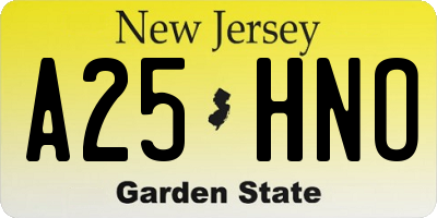 NJ license plate A25HNO