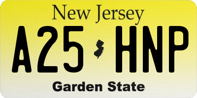 NJ license plate A25HNP