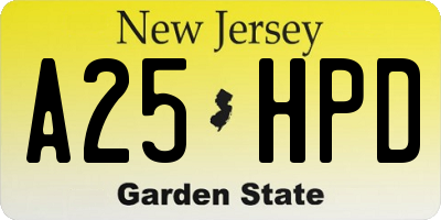 NJ license plate A25HPD