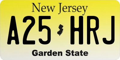 NJ license plate A25HRJ