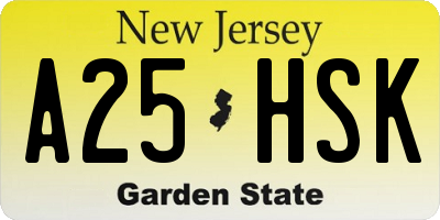 NJ license plate A25HSK