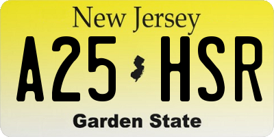 NJ license plate A25HSR