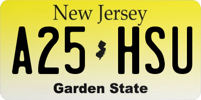 NJ license plate A25HSU