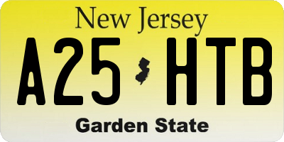 NJ license plate A25HTB