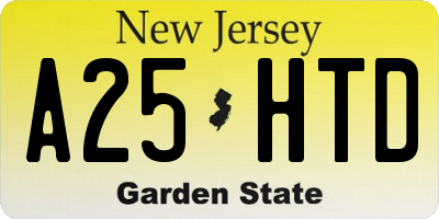 NJ license plate A25HTD