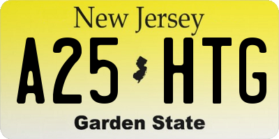 NJ license plate A25HTG