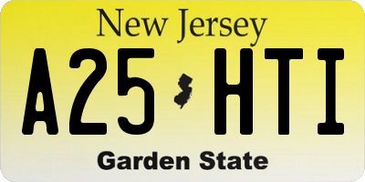 NJ license plate A25HTI
