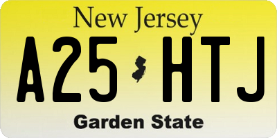 NJ license plate A25HTJ