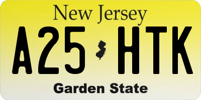 NJ license plate A25HTK