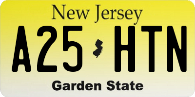NJ license plate A25HTN