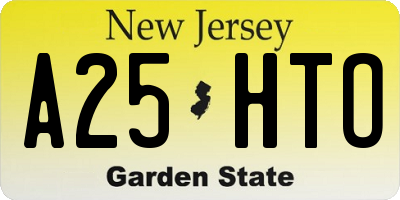 NJ license plate A25HTO