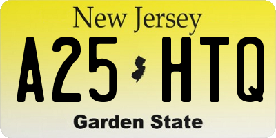 NJ license plate A25HTQ