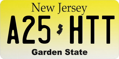 NJ license plate A25HTT