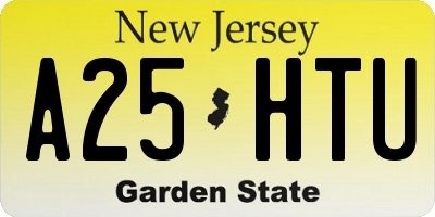 NJ license plate A25HTU