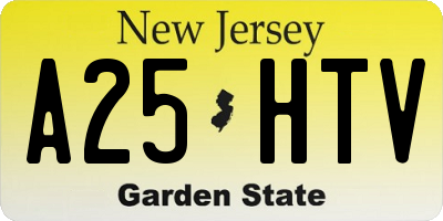 NJ license plate A25HTV