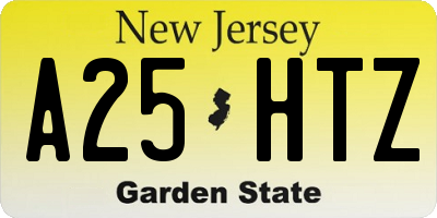 NJ license plate A25HTZ